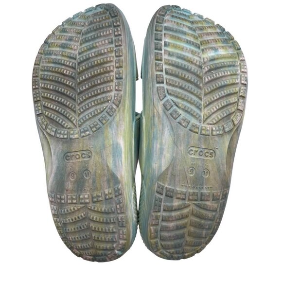 CROCS Classic Marbled Tie Dye 2 Strap Sandals Slides Water Green Women 11 Men 9 - Picture 12 of 14